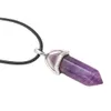50pc Chakra Healing Crystal Necklaces - Bullet-Shaped Pendants with Black Chains, Ideal for Mother's/Father's Day Gifts & Accessories