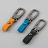 Keychains Car Key Rings Holder Keychain Rostfri NO DEFORMATION ELEKTROPLATERAD ANTI-LOST FAUX LEATHER BUCKLE RING BAG PÅ