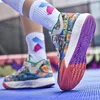 Chaussures de basket-ball pour hommes et femmes, baskets de sport, couleurs imprimées, plateforme Hip-Hop, pour Couples, entraînement, 2024