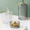 Modern Simple Glass Bottle Candy Burs burkar Dekorativ förvaringsburk smycken Box Crystal Sugar Jar European Style Stay Glass Jar 240307