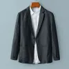 Suits 2024 New Fashion Summer Spring Blazer Two Pure Bottom Breathable Cotton Linen Coat Men's Suit Jacket 1 Pieces( Only Jacket )