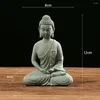 Estatuetas decorativas sentado buda resina estátua budismo desktop colecionável decoração artesanato estatueta pedra efeito zen para casa jardim