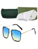 Retro Polariserad lyx Mens Designer Solglasögon Rimless Gold Plated Square Frame Sun Glasses Fashion Eyewear With Case 1385384380