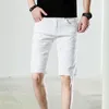 Erkek şortları gündelik kısa pantolon retro fermuar yaz saf renk diz uzunluğu denim ince