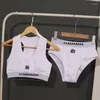 Costume da bagno estivo da donna B Home Split puro nero lettera ricamo stampato lusso e bikini bianco