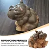 Hippo Decor Pond Spitter Statue Hippo Garden Outdoor Statue Animal Pond Sprinkler Yard Garden Decoration 240314