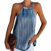 Blouses Femmes Femmes Boho Halter Débardeurs Gilet Hors Épaule Plage Femme Sexy Tees Cami Pour L'été Tshirt Dos Nu Dames Tee Top