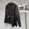 Kadınlar Suit Prepomp 2024 Bahar Varış Gradyan Renkli Bel Can Zinciri Tasarım Siyah Blazer Ceket Kadınlar GP458