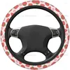 Steering Wheel Covers Pink Strawberry Flower Cute Cover Universal 15 Inch Car Accessories Protector For Women Men Fit Most Vehicles