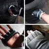 Protective Gear 1 Pair Beginner Boxing Gloves Black Half Finger Padded Muay Thai Training Workout Gloves PU Leather Fighting Kick Mittens yq240318