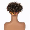 Wigs African Hair Band Wig Headband Gradual Dark Brown Small Curly Wigs Headcover Afro Kinky Hairs