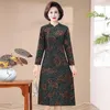 Abiti casual Abito autunno inverno Abiti tradizionali cinesi lunghi cheongsam da donna con stampa a maniche lunghe