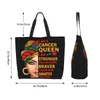 Einkaufstaschen Kawaii Print African Gril Black Women Tote Recycling Canvas Shopper Schulterhandtasche