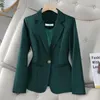 Abiti da donna Moda Casual Blazer verde Giacche da donna Maniche lunghe Office Ladies Work Business Top femminili Vestiti