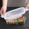 Glass Lunch Box Sealed Fresh-Keeping Box with Lid Portable Student Picnic Box Microwave-Heated Special Food Container Bento Box 240304