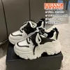 HBP Non-Brand 2024 Womens New Style Vulcanize Chunky Sneakers Breathable Mesh Platform Trainers Sporty Casual Dad Shoes