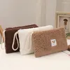 Sacs à cosmétiques de grande capacité, sac de voyage en peluche mignon pour rouge à lèvres, Kits de maquillage pour femmes, sacs à main organisateur portefeuille pochette à crayons