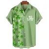 Men's Casual Shirts St. Patrick's Day Graphic Short Sleeve For Men Clothes Fashion Hawaiian Lucky Shamrock Female Blouses Ireland Kids Tops