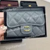 Designer bolsa caviar cc bolsa bolsa de couro feminino slot para cartão de crédito caviar pele de carneiro atacado preto feminino pequeno mini bolsa cor sólida caixa de pulseira de couro seixo