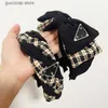 Clips de cheveux Barrettes Clips de cheveux Fashion Girls Bow Clips Coiffes Vintage Design Plaid Barrettes Spring Hairjewelry Fashion Versatile French Headwear Lov Y240318