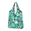 Borse portaoggetti Robins Egg blu verde e bianco modello a cerchio borsa per la spesa per la spesa shopper borsa a spalla borsa geometrica portatile