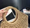 Kvinnor Straw Beach Totes väskor stor kapacitet shopping väska berömd varumärkesdesigner handgjorda vävda damer handväskor casual damer rese strand raffia väska 2645