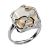 Cluster Rings Genuine S Sterling Sier Ring Wholesale Price Bundled with Pearl Spanish Designer Niche Baroque Crystal