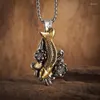 Pendentif Colliers Rétro Classique Chinois Vent Lotus Koi Collier Hommes Et Femmes Chanceux Bonne Chance Prière Bijoux Casual Amulette Accessoires