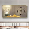 Wall Clocks Calendar Clock Crystal Porcelain Painting Modern Home Decor Luxury Art Hanging Watch Living Room Decoration