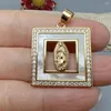 Pendant Necklaces Luxury Crystal Zircon Sea Shell Religious Guadalupe Virgin Mary Pendants Charms For Jewelry Making Diy Necklace