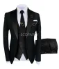 Costumes 2023 New Hot Fashion Slim Fit Blazer 3 PCS Twopiece Set Wedding Formal Peak Adpel Wedding Prom Terno Masculino Men's Suit