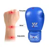 Skyddsutrustning wesing iba godkända boxningshandskar för tävlingsmikrofiber boxningshandskar blå röd 10oz 12oz yq240318