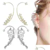 Colliers pendentif charme 2 paires femmes clips d'oreille sans piercing strass papillon manchette autour de fausses boucles d'oreilles bijoux cadeau livraison directe Dhqxw