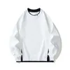 Crewneck Hoodie 2024 Men's Spring New Fake Two-Piece Set Simple Twill Solid Color Splicing Korean Version of the Trend of Loose Top Male Trend