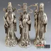 Estatuetas decorativas tibet prata adorno doméstico figura mítica da china três imortais estátua fengshui-riqueza deus longevidade boa