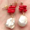 Boucles d'oreilles pendantes blanc baroque perle boucle d'oreille or oreille goutte crochet cerceau clip-on art nuptial femmes argent unisexe bohème décontracté fête fait à la main