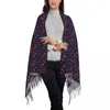 Lenços Hamsa lenço de mão vermelho e azul ao ar livre xale envolve com borla mulheres grande inverno gráfico bufanda