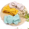 Hair Accessories Born Baby Girls Headband With Bows Kids Knit Crochet Headwear Handmade For Infants Toddlers
