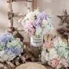 Dekoratif çiçekler yapay ipek ortanca düğün partisi dekor sahte gelin buket ev dekorasyon aksesuarları