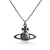 Vivienne Empress Dowager of the West High Version Punk Style Personalized Double Sided Clip Saturn Necklace Sweater Chain