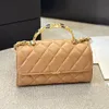 24B Esmalte Metal Dupla Alça Mulheres Designer Bolsa Woc Carteira Couro De Pele De Cordeiro 20x12cm Hardware Dourado Matelassê Corrente Ombro Cruz Corpo Bolsa Cinco Cores Bolsa