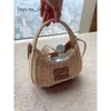 Mui Mui Bag Bag Bag Bag Bag Letter Vine Woven Handbag Grass Grass Bag Beach Holiday Women's Bag Bag Bag Bag 3244 MU 3623 5294