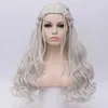 Parrucche sintetiche HAIRJOY Capelli sintetici Parrucche Daenerys Targaryen Argento Lunga intrecciata Costume Cosplay Parrucca Queen Lolita per donne 240328 240327