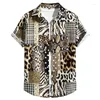 Men's Casual Shirts Colorful Tiger Leopard 3d Print Tropical Floral Hawaiian Shirt Button Down Short Sleeves Summer Beach Blouse