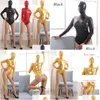 Sexy Pyjamas Fetisch Frauen Y Dessous mit Kopfmaske Bdsm Erotik offener Schritt PVC Catsuit Latex Bodysuit Frontreißverschluss L0407 Drop Deliver Dhzzm