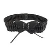Ceintures en cuir ceinture élastique noir Bowknot ceinture large extensible pour chemises plus longues