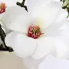 Fleurs décoratives 5 pièces fleur de Magnolia artificielle Bouquet de mariage de mariée pour PartyOffice jardin décor anniversaire piscine fête