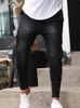 Ułożone jeansy dżinsowe Mężczyźni moda chudy mężczyzn Pieściczne spodnie dżinsy męskie dżinsowe spodnie ropa hombre zwykłe dżinsowe spodnie 465413