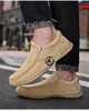 HBP Non-Brand Cost-effective mens flat slip-on casual shoes gray khaki fashion simple peas shoes formal work daily casual sneakers