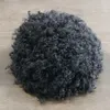 Syntetyczne peruki 8 mm afro toupee man splot Czarne męskie perwersyjne kręcone 100% ludzkie włosy afroamerykańskie toury dla mężczyzn mono koronki z pu około 240318